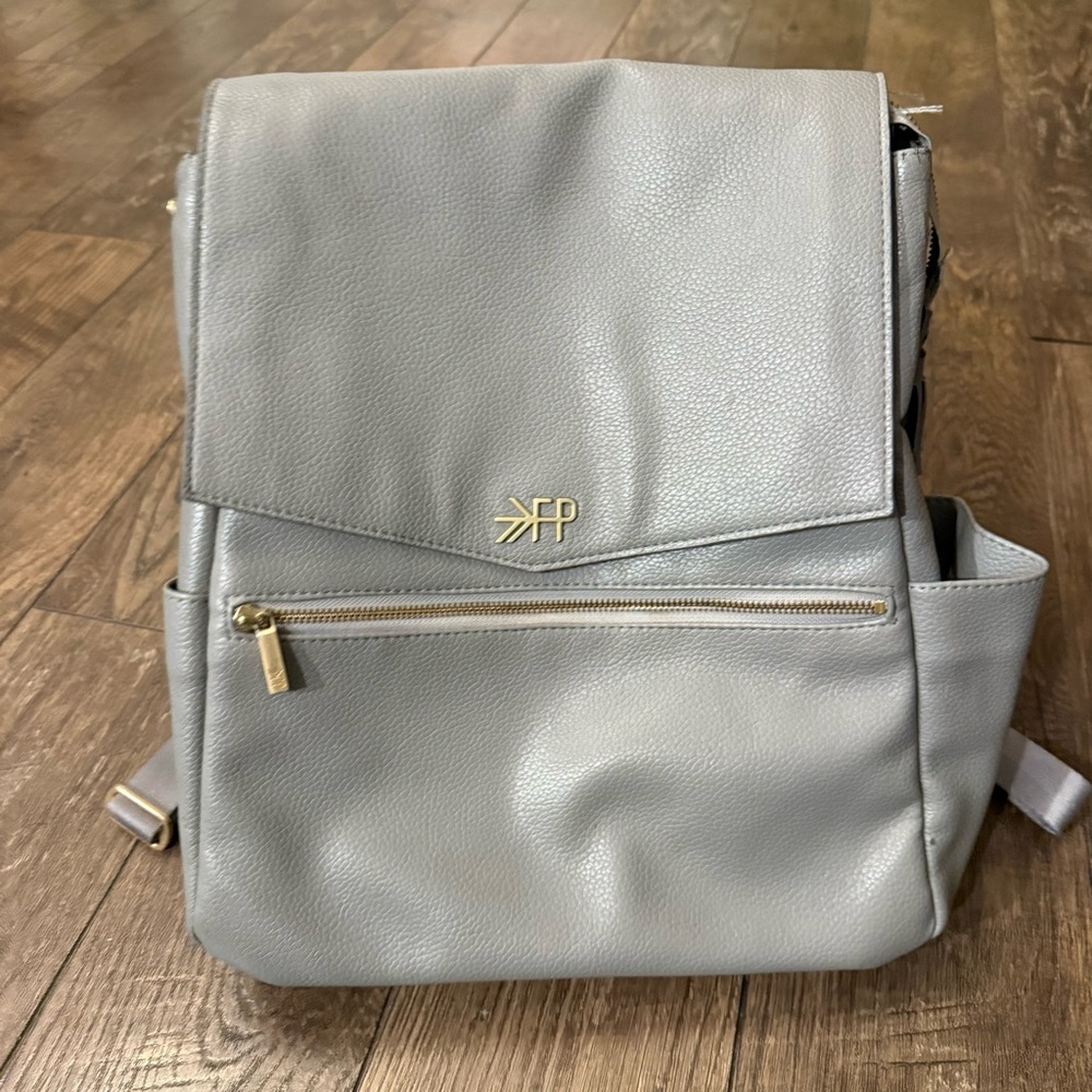 Freshly Picked Grey Diaper‎ Bag Backpack in Stone Grey